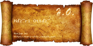 Hári Ottó névjegykártya